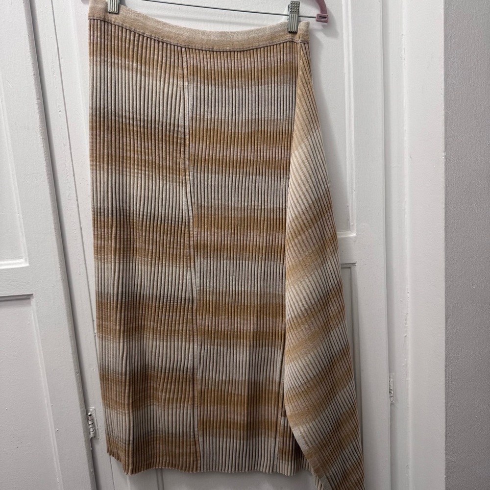 Simkhai Caelan Asymmetrical Ribbed Skirt in Sand Multi - Picture 6 of 11